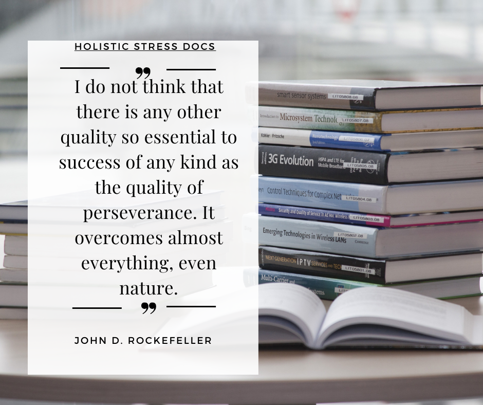 Stack of colorful books with best motivational exam study quotes for students 