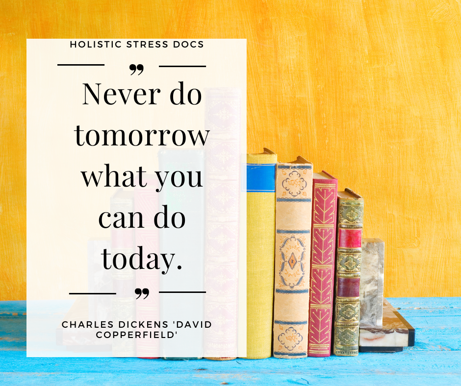 Colorful books with motivational exam quote for students